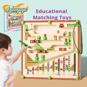 Aoduoyaya Magnetic Maze Ball Rolling Toy Train Kids Logical Thinking Montessori Education Puzzle Mainan Gift