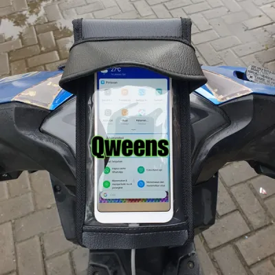 Holder Hp Motor Ojek Onlene Ojol original waterproof desain terbaru ada lubang chargher headset dan topi anti silau Phone stand holder Tas HP Bag hanphone