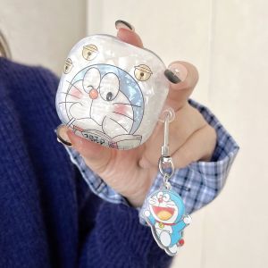 หอยสังข์เคสป้องกันหูฟังลายโดราเอมอนพร้อมจี้สำหรับ Samsung ตูม LivePro 2 2 Pro FE 3 3หูฟังมืออาชีพ