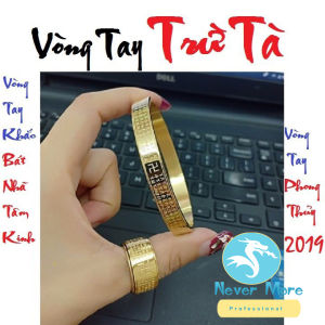Vòng tay titan bát nhã tâm kinh cao cấp hình tròn mạ 18k - đẹp bền màu - đeo tay vạn sự may