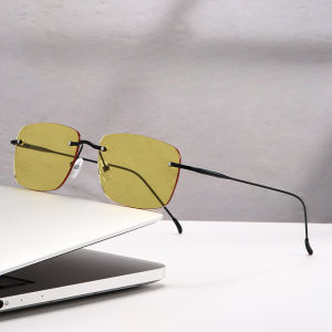 JN IMPRESSION Mens Cross-border Driving Glasses HD Frameless Sunglasses High-end Anti-ultraviolet Trimmed European and American Sunglasses