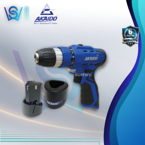 AKAIDO 12V 25N.M TORQUE CORDLESS ELECTRIC DRILL DRIVER AK12EC WITH BATTERY SET MESIN BATERI ELEKTRIK GERUDI Battery Carbon Grip Machine Steel Tools bor tebuk besi kayu
