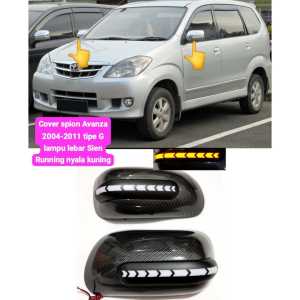 Cover Spion Cover Mirror Tutup Batok Spion Avanza/Xenia Tipe G 2004-2011 Lampu Carbon Harga Sepasang