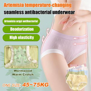 ⏰Flash Sale🥇8PCS Womens Antibacterial and Seamless Mugwort Temperature-Changing Underwear  Antibacterial Temperature-Changing Underwear  Seamless Ice Silk Mugwort Underwear Womens Anti-Allergic Underwear for Menstruation