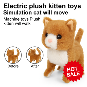 Simulation Electric Plush Kitten Toy Interactive Robotic Kitten Realistic Purring Movements Perfect Gift For Kids 3-8 Years