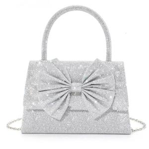 Metallic Sequins Evening Handbag for Ladies Glitters Shoulder Crossbody Purse for Prom Event and Special Occasion