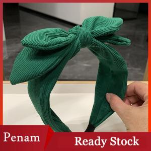 [PAM] Beautiful New Big Bow Rabbit Ear Headwear For Women Headband Girls Vintage Bow Hair Bands Wide Hoop Hairband Hair Accessories