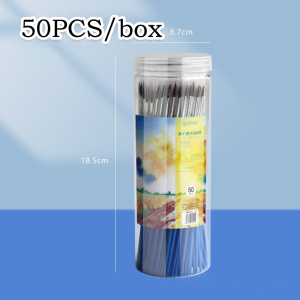 50pcs Flat Round Small Brushes Round Pointed Tip Detail Paintbrushes Acrylic Painting Tool