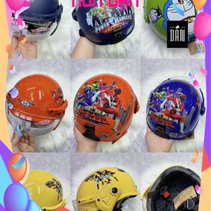 DANSHOP NÓN BẢO HIỂM CÓ KÍNH TRẺ EM HINH SIÊU NHÂN CAO CẤP AN TOÀN THỜI TRANG GIÁ TỐT