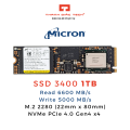 Ổ Cứng SSD Micron 3400 512GB / 1TB M2 NVMe PCIe Gen4 x4 - Bảo Hành 3 Năm. 