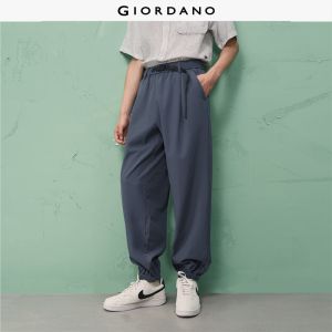 Giordano Men Men Buckle-Belted Fleece-Lined Joggers Free Shipping 12115008