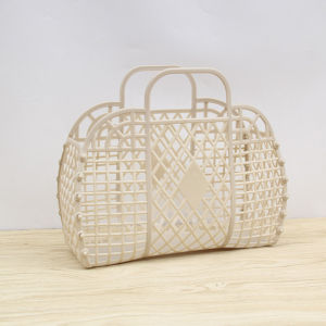 Laundry Basket Detachable Shower Basket Plastic Bath Basket Bathroom Hollow Wash Storage Basket Beach Tote Bag