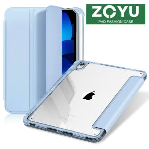 ZOYU เคส iPad DIY ใหม่ ฝาหลังป้องกันการโค้งงอฝาหลังใสสำหรับ iPad 2022 Air 5 Air 4 iPad Mini 6 iPad M1 Pro 11 (2021) Case พร้อมช่องใส่ดินสอ เคสซิลิโคนกันกระแทกขอบนิ่มเคสอัจฉริยะกันตก ช่องใส่ดินสอขวา