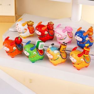 MAOMEI Kawaii Đồ trang trí để bàn hình con cừu Nhựa Phong cách Trung Quốc Tượng Cừu May Mắn Trang trí nhà cửa Văn hóa Hoàng đạo Máy tính để bàn tại nhà