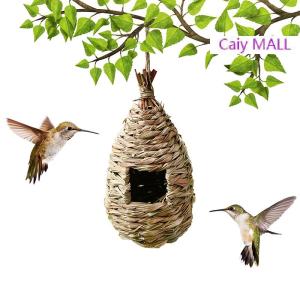 Caiy MALL รังนกกลางแจ้งบ้านนกสานมือสำหรับตกแต่งบ้านนกกรงนกที่แขวนกรงนกแก้วแบบแฮนด์เมดสุดสร้างสรรค์