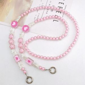PWT16 Bear Crossbody Phone Strap Beads Bowknot Phone Neck Straps Bag Chain Charm Mobile Phone Lanyard Phone Case Hanging