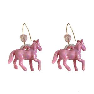 Hợp Thời Trang Động Vật Nhựa Bông tai móc treo ngựa nhỏ mặt dây đeo tai Thời Trang Eardrops Phụ Kiện Cho Nữ Phụ nữ