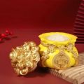 COMBO 3 Hũ Đựng Muối Gạo Tài Lộc Thần Tài May Mắn, Trang Trí Bàn Thờ Chiêu Lộc, Màu Vàng- Đỏ. 