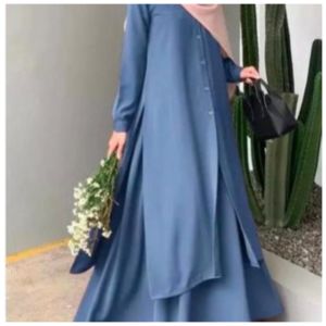 Stella setelan tunik rok jumbo ld 120 one set wanita muslimah