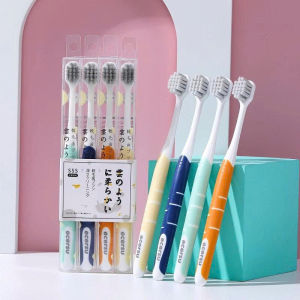 Set 4 Bàn Chải Ecersu Nhật Bản Sợi Lúa Mì Nhẹ Nhàng An Toàn Bảo Vệ Răng Miệng Cho Gia Đình