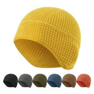 MIRELAE Vải nỉ kẻ ô Mũ che tai đi xe đạp Co giãn Mùa Thu Đông Mũ len Ngoài trời Chống gió. Mũ trùm đầu giữ nhiệt