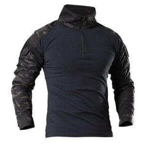 ZITY Men’s Tactical Long Sleeve Shirt Camo Quick Dry Moisture Wicking Lightweight Breathable Outdoor Hunting Hiking Fishing Shirt