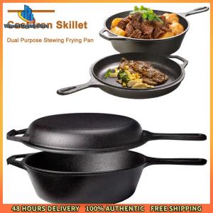 Vktech Multi-Use Cast Iron Frying Pan with Handle 10-inch for Cooking Baking and Searing in Kitchen
