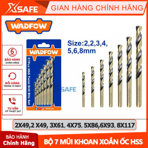 Bộ 7 mũi khoan xoắn ốc HSS WADFOW WTD3K01 kích thước 2X492 X49 3X61，4X75，5X866X93，8X117 hợp kim siêu cứng mũi khoan gỗ xoắn ốc đa năngchính hãng