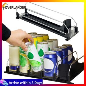 Automatic Soda Can Dispenser for Refrigerator with Smooth Glide Pusher Kitchen Storage Accessory Perfect for Kitchen Organization