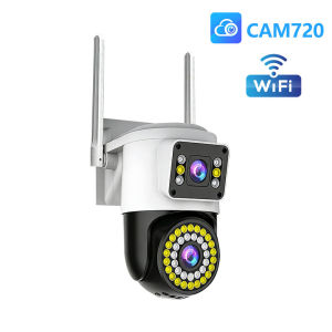 YOOSEE 8MP Dual Lens WiFi CCTV Camera Outdoor Sabay na 2 Live View Screen 355° PTZ Rotation IP66 Waterproof Full Color Night Vision Two Way Audio Motion Alarm Security Camera para sa Bahay at Tindahan