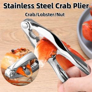 Multi Functional Crab Clip Lobster Crab Cracker Nut Nutcracker Seafood Shell Opener Tool Crab Plier Stainless Steel Nut Clip Professional Seafood Tools
