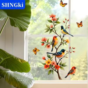 SHNGki Cây chi nhánh chim bướm nhãn dán cửa sổ bám bướm decal kính cửa trang trí nhà tủ lạnh Nhãn Dán Tĩnh Điện
