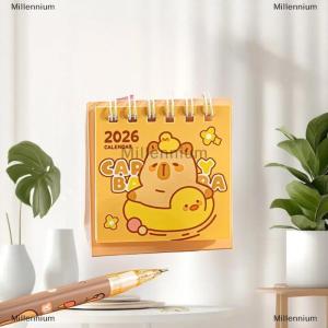[COD] Millennium 1Pcs 2026 Cute Capybara Panda Desk Calendar Portable Desktop Decoration Schedule Planner Mini Calendar Office School Supplies