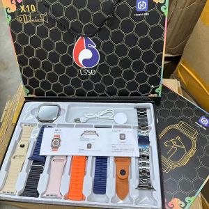 Smartwatchแพ็คของขวัญสมาร์ทวอทช์ X10 ULTRA3 พร้อม Bluetooth 7+1 ชาร์จไร้สายและสร้อยข้อมือสำหรับเล่นกีฬา