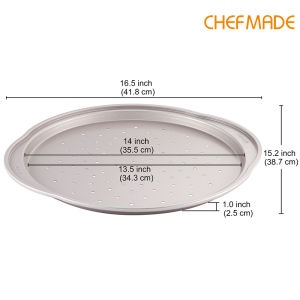 CHEFMADE Pizza Pan 14inch Nonstick Pizza Baking Pan Household Baking Mold Oven Special Pizza Bread Baking Pan With Handle WK9847/WK9868