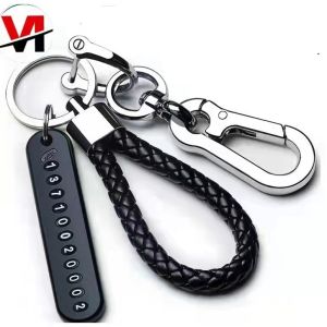 vita Anti-lost Phone Number Plate Car Motorcycle Keychain Pendant Keyring Key Chain