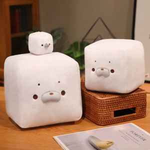 DOWNA Hình dạng đậu phụ Đồ chơi thú nhồi bông Hình vuông Mềm mại Gối bông hình hải cẩu Bền bỉ Biểu hiện của hải cẩu Gối hình đậu phụ Phòng ngủ văn phòng