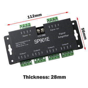 SP901E Led SPI Controller DC5V-24V LED Signal Amplifier 4CH Group Amplifier for DMX512 Pixel LED Strip Magic Module WS2812 2811