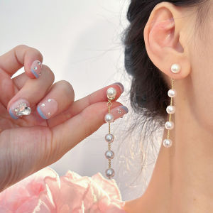 Korean Pearl Earrings Long Tassel Earring Personalized Girls Earrings Versatile Trend Jewelry