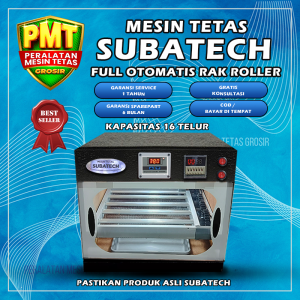 SUBATECH Mesin Tetas Telur Full Otomatis Kap.16 Rak Roller Untuk Telur Ayam Bebek Burung Puyuh