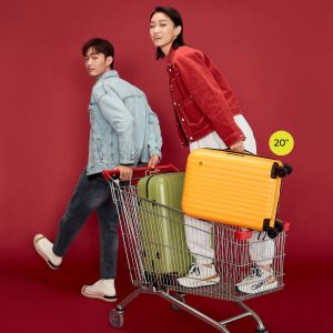 NinetyGo : กระเป๋าเดินทางล้อลาก ซิป 2 ชั้น รุ่นเอลเบอร์ (Elbe 90L02) : เหลือง