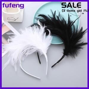 fufeng Colorful Mardi Gras Feather Headband Flapper Headpiece Adult Party Costume Hair Accessories