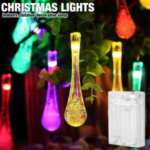 【Buy 1 Get 1】5M/7M/12M Water Drop String Outdoor String Lights Waterproof Christmas Decoration Waterproof Fairy Crystal Lights Firefly Lights