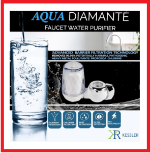Kessler Aqua Diamante Faucet Water Purifier with ACTIVATED CARBON FILTER Remove Chlorine Odour