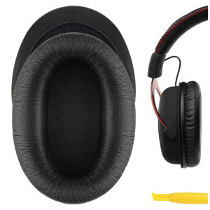 Geekria Protein Leather Replacement Ear Pads for HyperX Cloud II Gaming Headphones Earpads Ear Cushion Ear Cover Ear Muff (Black)