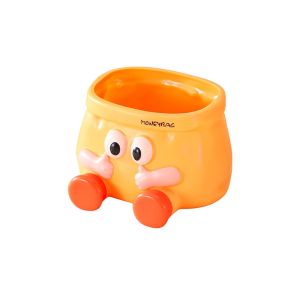 FLYING Wall Mounted Cartoon Pen Holder Paper Bag Shape Wide Opening Makeup Brush Holder ABS Desk Storage Box Desktop Storage Organizer