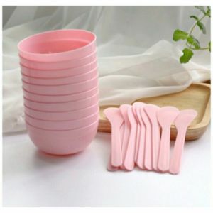 Bát thìa nhựa trộn mặt nạ dùng trong spa thẩm mỹ viện