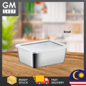 GMSHOP 304 Thickened Stainless Steel Small/Big Multifunctional Plate Crisper Box Storage Box with Lid