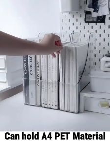 CozE PET Material Transparent Minimalist Desktop Magazine Book File Storage And Organization Box