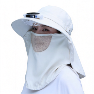 Solar-Powered Fan For Women Adjustable Sunscreen Hat UV Resistant Face Mask Outdoor Fishing Hat